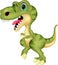 Cute tyrannosaurus cartoon waving hand