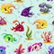 Cute underwater seamless pattern