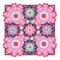 Cute unduan ornament with flowers mandalas and medallions. Carpet, shawl, cushion, tablecloth, wrapping design