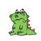 Cute unhappy dinosaur.