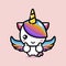 Cute unicorn animal cartoon character with thumbs up O.K