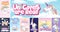 Cute unicorn banner on pastel background color