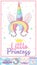 Cute unicorn banner on pastel background color