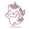 Cute unicorn cartoon jump in the air fairy pony Child vector background