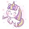 Cute Unicorn cartoon pony child vector love, Kawaii animal character, Girly doodles Illustration: Nursery Wall Fairytales