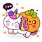 Cute unicorn cartoon with Pumpkin Halloween baby trick or treat kids kawaii