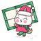 Cute Unicorn cat cartoon wear santa hat with Christmas letter kawaii vector