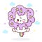 Cute Unicorn cat jump in sweet Cotton candy. Series Happy Kitten Meow