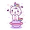 Cute Unicorn cat vector Kawaii animal astronaut cartoon on space pastel color sweet character Illustration