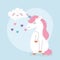 Cute unicorn cloud with hearts love fantasy magic dream cute cartoon