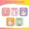 Cute unicorn collection flashcards