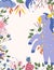 Cute Unicorn with colorful flowers, leaves, sun, cloud. Poster with magical horse can be used as creating card, banner