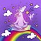 Cute unicorn doing yoga