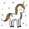 Cute unicorn. Fairy pony, magic horse. Illustration for print in scandinavian style