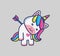 cute unicorn girl broken heart. cartoon animal nature concept Isolated illustration. Flat Style suitable for Sticker Icon Design