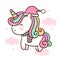 Cute unicorn girl vector sweet donut yummy food pony child muffin Kawaii cartoon