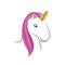 Cute unicorn head pink color