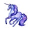 Cute unicorn horse. Rainbow animal horn character. Watercolor background illustration set.