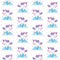 Cute Unicorn Ice Skating seamless pattern background illustration