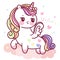 Cute Unicorn pegasus vector with sweet heart pony cartoon pastel background Valentines day