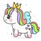 Cute Unicorn princess vector rainbow pony cartoon pastel background