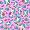 Cute unicorn seamless pattern. colorful objects repeating background for web and print purpose.