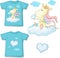 Cute Unicorn Shirt design - Vector Illustration for Child