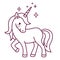 Cute unicorn simple cartoon vector coloring page illustration. S
