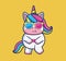 cute unicorn sunglasses 3d. cartoon animal nature concept Isolated illustration. Flat Style suitable for Sticker Icon Design