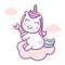 Cute Unicorn vector holding heart wand Kawaii pony cartoon, Nursery decoration for valentine days