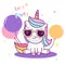 Cute Unicorn Vector party collection, Balloon cartoon baby animal