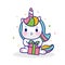 Cute Unicorn vector pony cartoon hug gifts kawaii animal: Fabulous fashion, fairytale horse party Birthday, new year, christmas