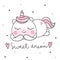 Cute Unicorn vector pony cartoon, Nursery decoration, magic sleeping time for sweet dream, Kawaii style with heart. Perfect