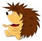 Cute unusual vector cartoon laughing hedgehog