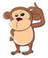 Cute unusual vector thinking monkey