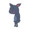 Cute upset baby bat. Halloween symbol. Funny mascot character cartoon vector illustration