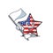 Cute usa star bring flag cartoon design character