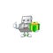 Cute USB wireless adapter character holding a gift box