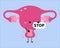 Cute uterus feeling pain with stop sign