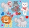 Cute valentine animals in love graphics