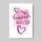 Cute Valentine Day Greeting Card Grunge Design Hand Drawn Love Postcard