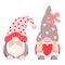 Cute Valentine gnomes, Happy Valentine\\\'s day clipart