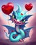 Cute Valentine Love Dragon