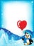 Cute Valentine penguin theme frame 1