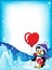 Cute Valentine penguin theme frame 2