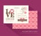 Cute Valentine postcard card design Vector Template