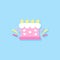 Cute valentines cake flat design element,Icon,Vector and Illustration