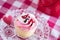 Cute Valentines Day Cupcake on Glass Plate