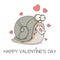 Cute Valentines Day Snail Holding Love Letter
