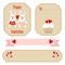 Cute valentines wedding set - labels, ribbons, emblems, other elements, illustration